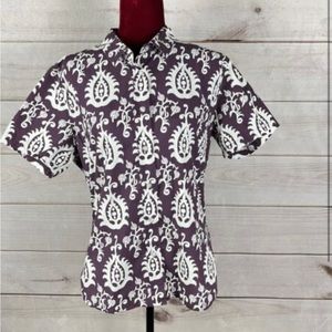 Wildfang the essential button up - paisley print - xs